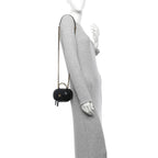 Lambskin Quilted CC Bubble Vanity Case With Chain Black