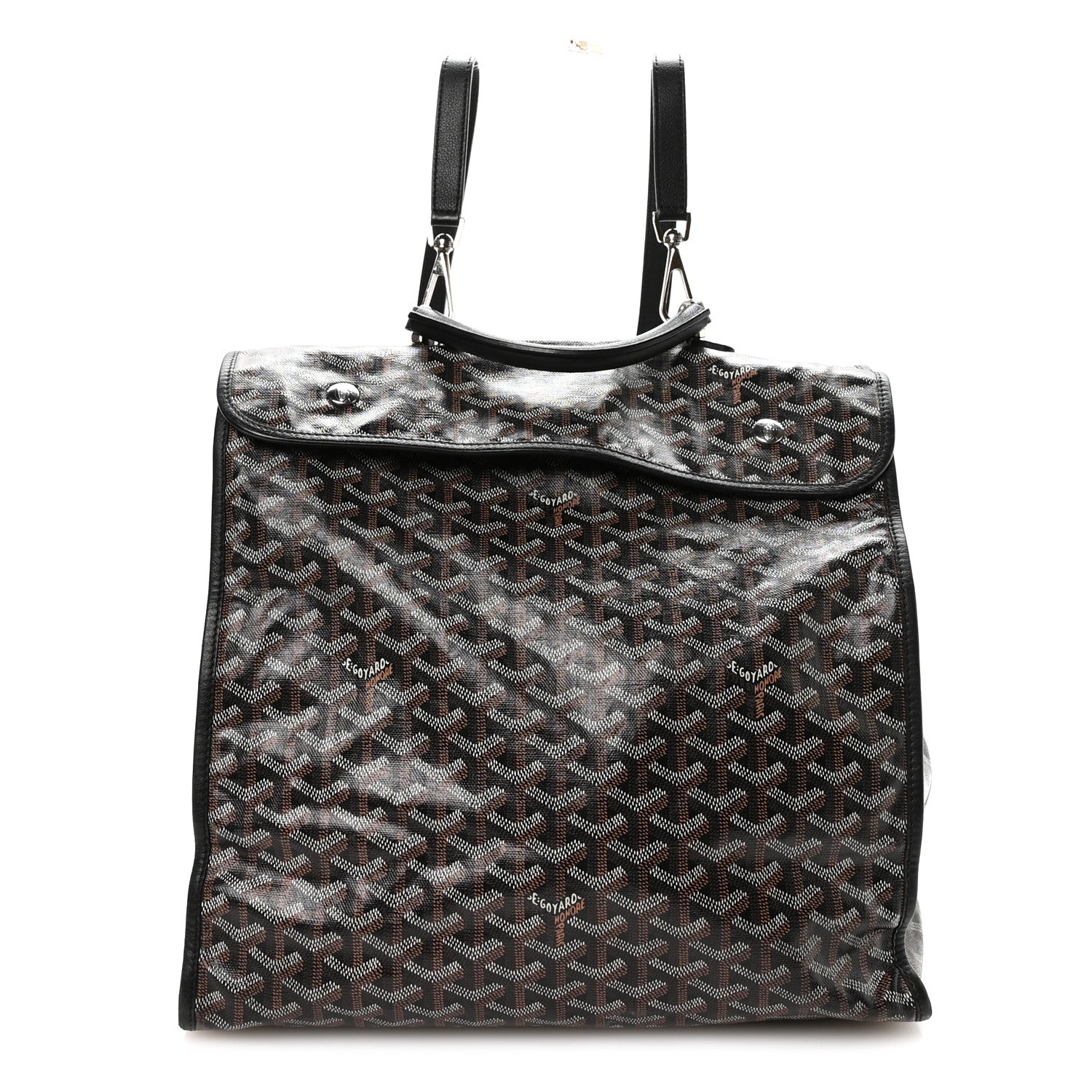 Goyardine Saint Leger Soft Briefcase Backpack Black