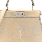 Stingray Shiny Nappa Petite Peekaboo I SEE U Satchel Beige