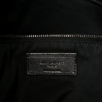 Lambskin Quilted Monogram Monochrome Medium Loulou Puffer Chain Satchel Black