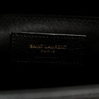 Grain De Poudre Textured Mixed Matelasse Triquilt Medium Monogram Satchel Black