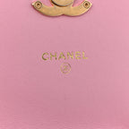 Lambskin Quilted Lacquered Chain Phone Holder With Chain Dark Pink