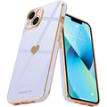 Entronix Bundle Compatible with iPhone 14 Plus - [Flexible] Glossy Heart Case & 2 Clear Screen Protectors
