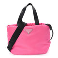 Tessuto Nylon Soft Padded Shopping Tote Fuxia