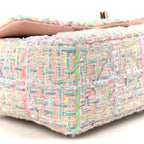 Tweed Quilted Mini Rectangular Flap Pink Green Orange Purple