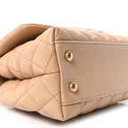 Caviar Quilted Mini Coco Handle Flap Beige