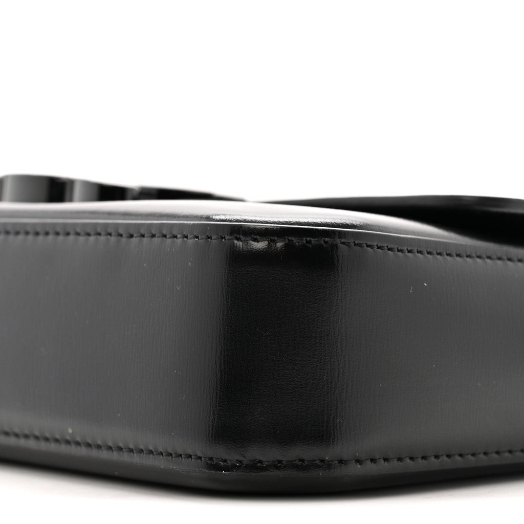 Shiny Calfskin Triomphe Chain Bag Black
