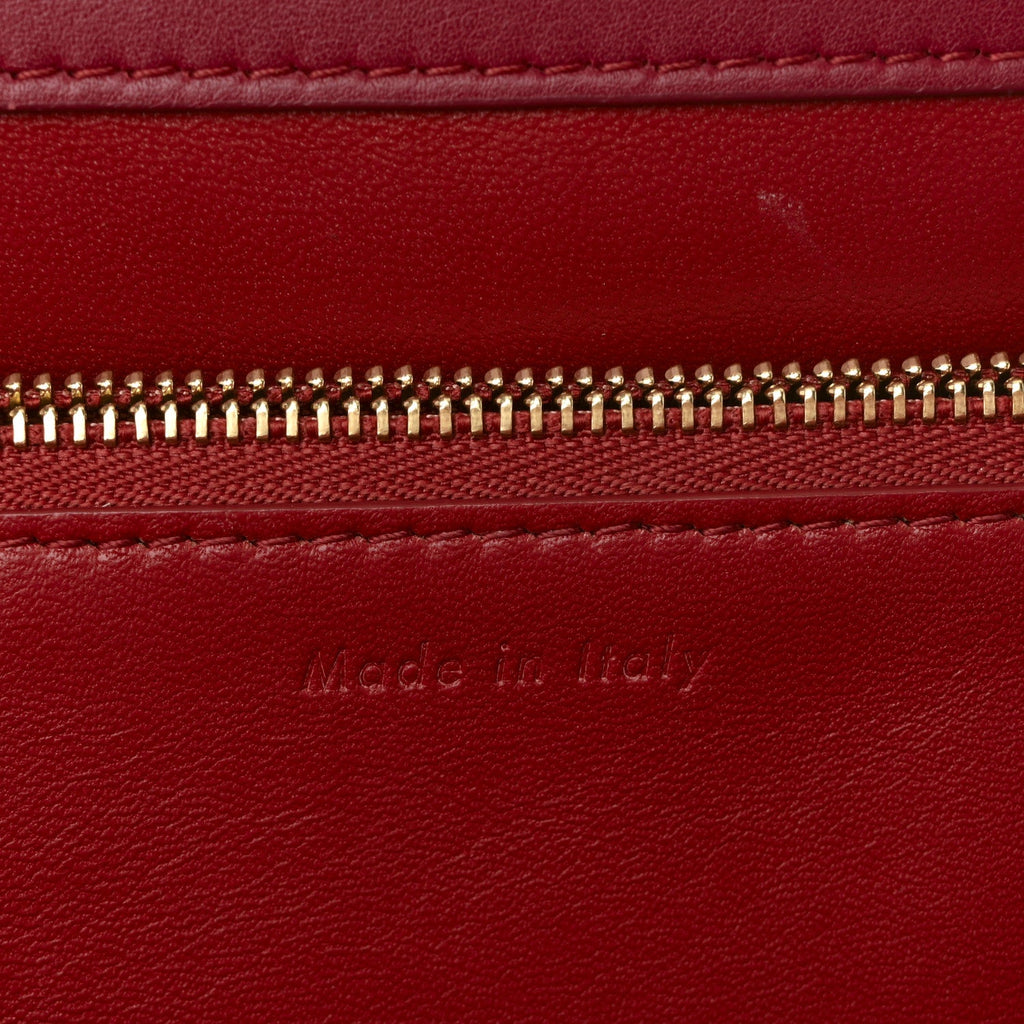 Patina Box Calfskin Medium Clasp Bag Scarlet