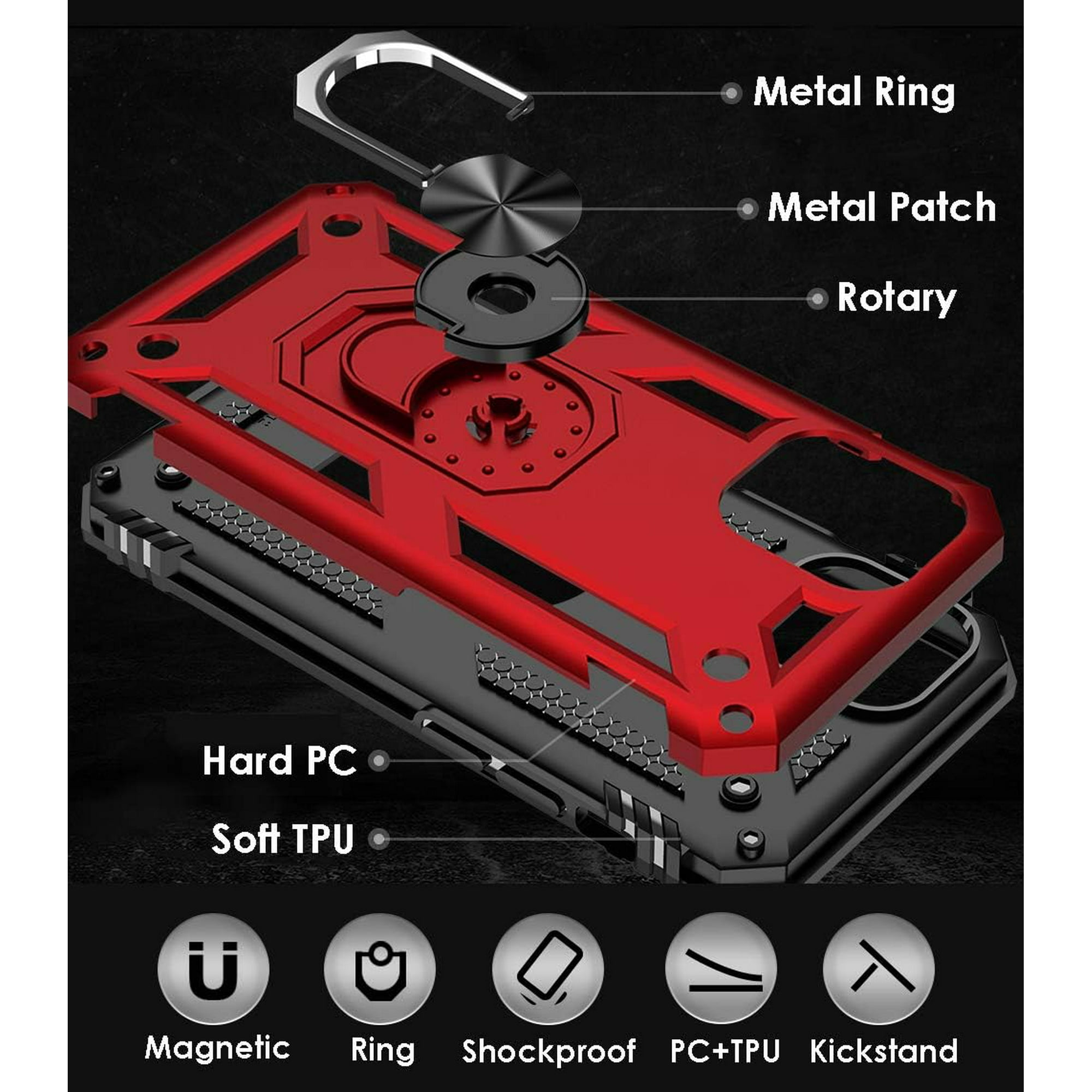 Entronix Case Compatible with iPhone 16 Pro - Dual-Layer Guard Gripstand