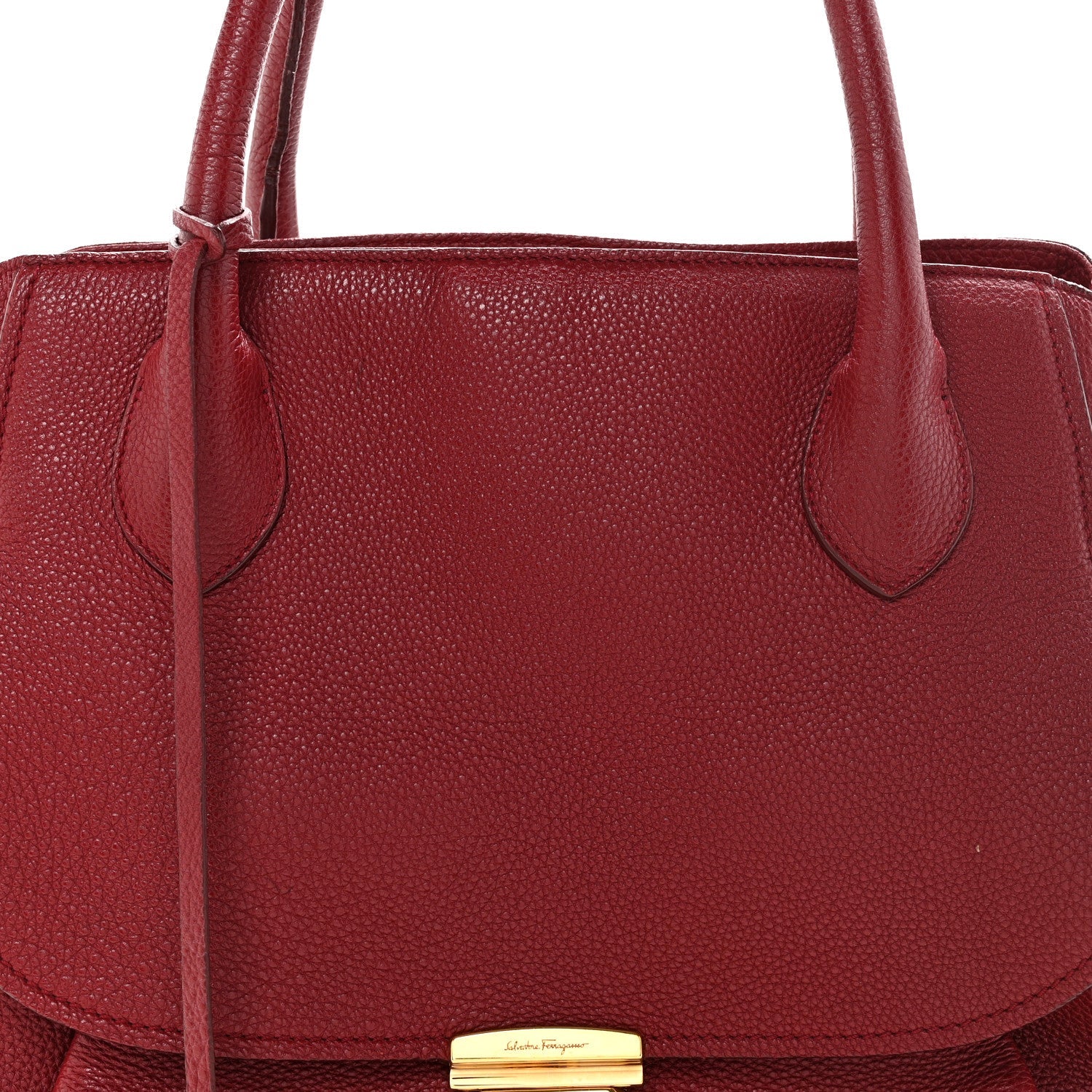 Pebbled Calfskin East West Fiamma Bag Red