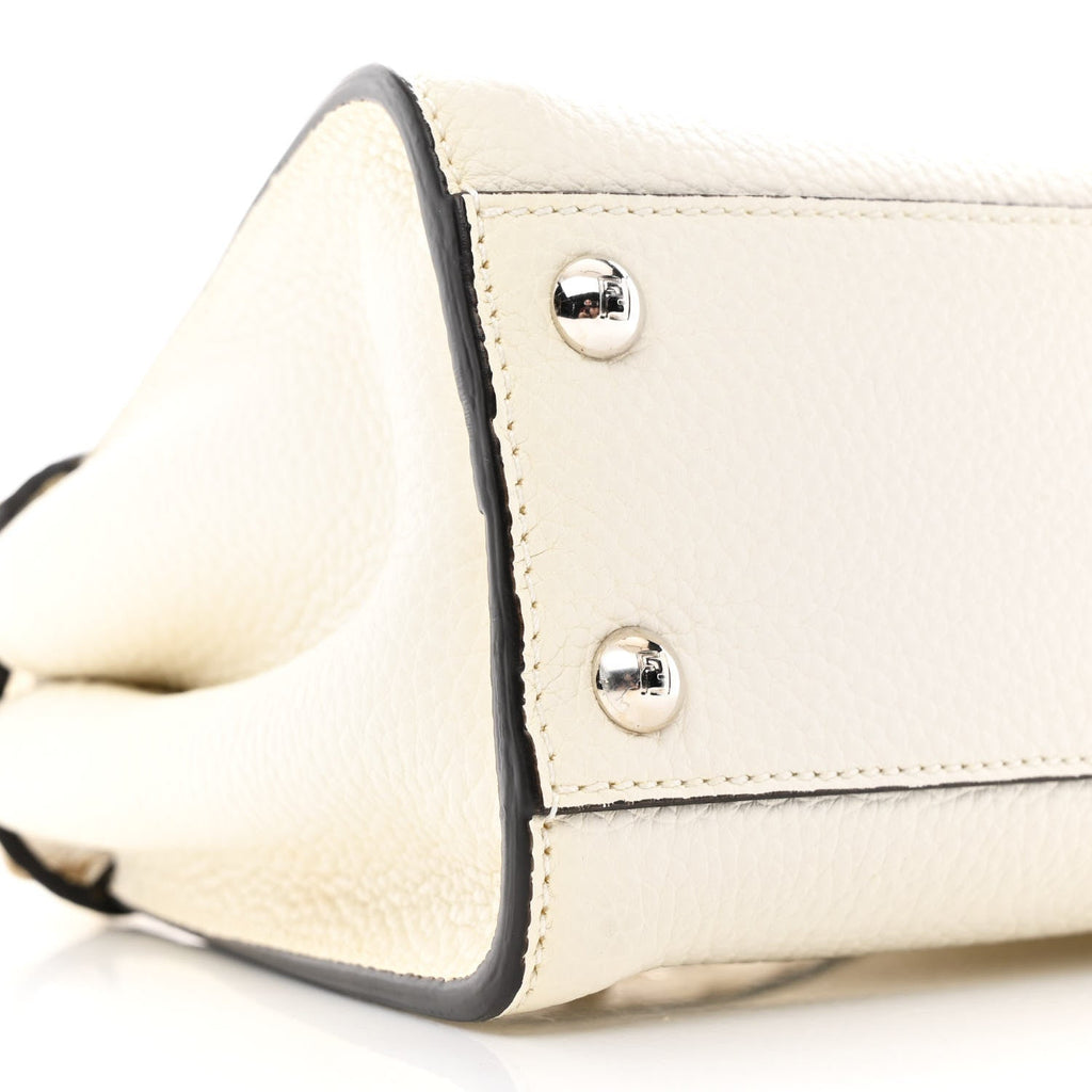 Cuoio Romano Snakeskin Selleria Mini Peekaboo Iconic Satchel White Stone
