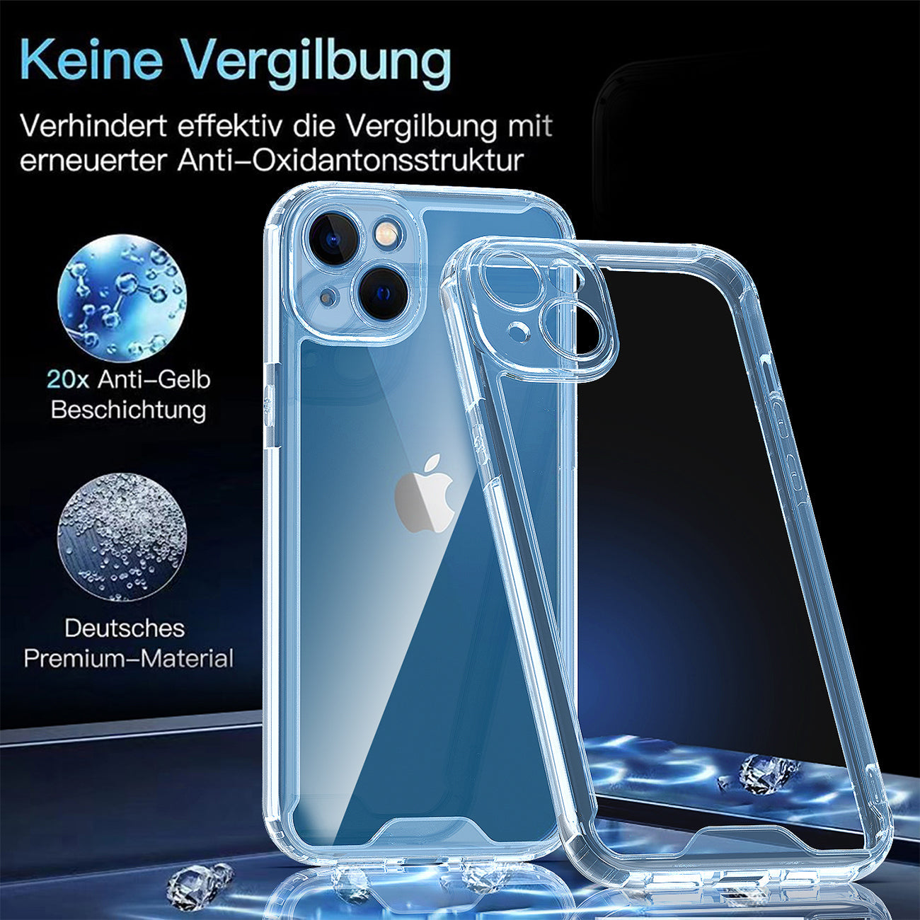 Reiko High Quality 2X Clean Pc And Tpu Bumper Case In Clear For Apple Iphone 14 Plus