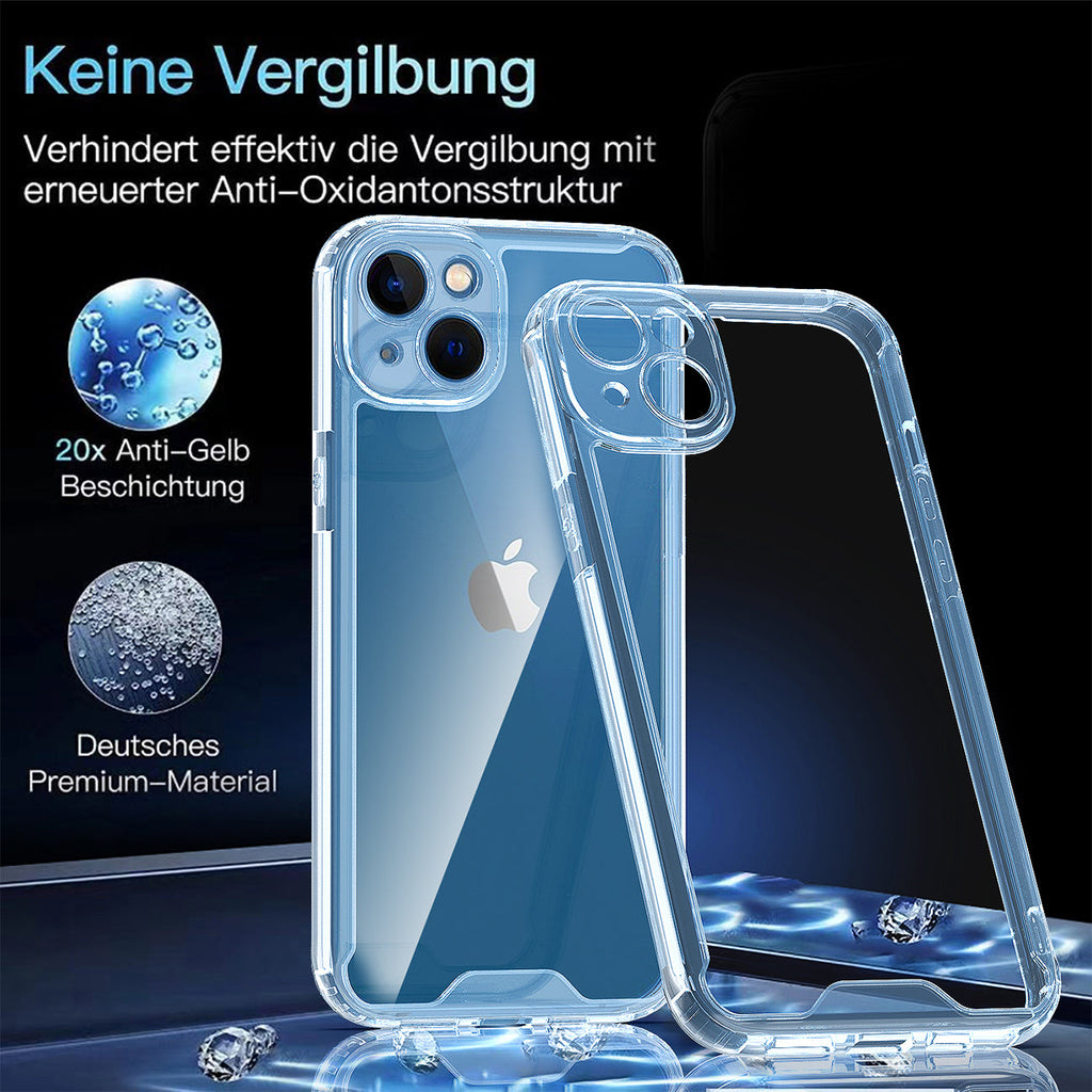 Reiko High Quality 2X Clean Pc And Tpu Bumper Case In Clear For Apple Iphone 14