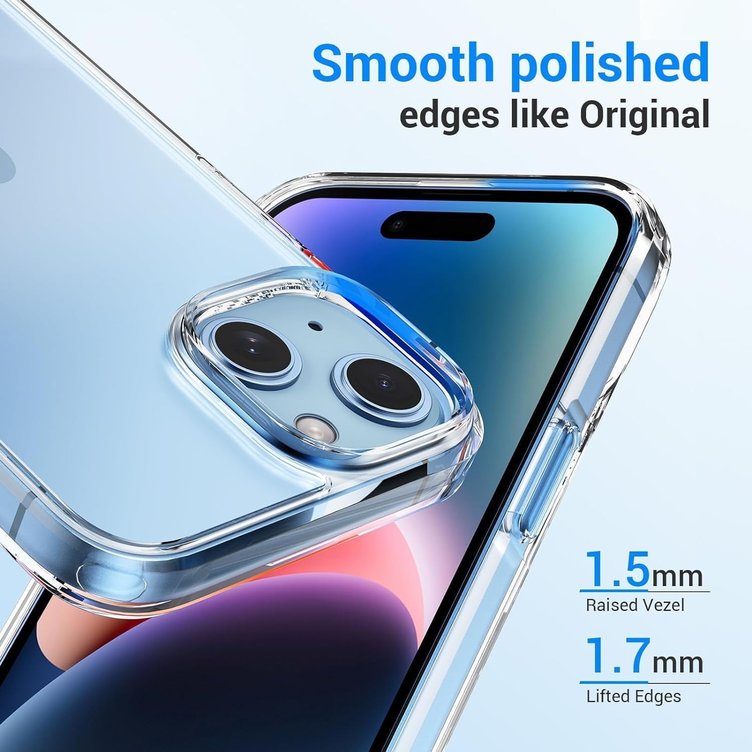 Entronix Bundle Compatible with iPhone 14 Plus - [Soft] TPU Clear Case, 2 Clear Screen Protector & 2 Camera Lens Protectors