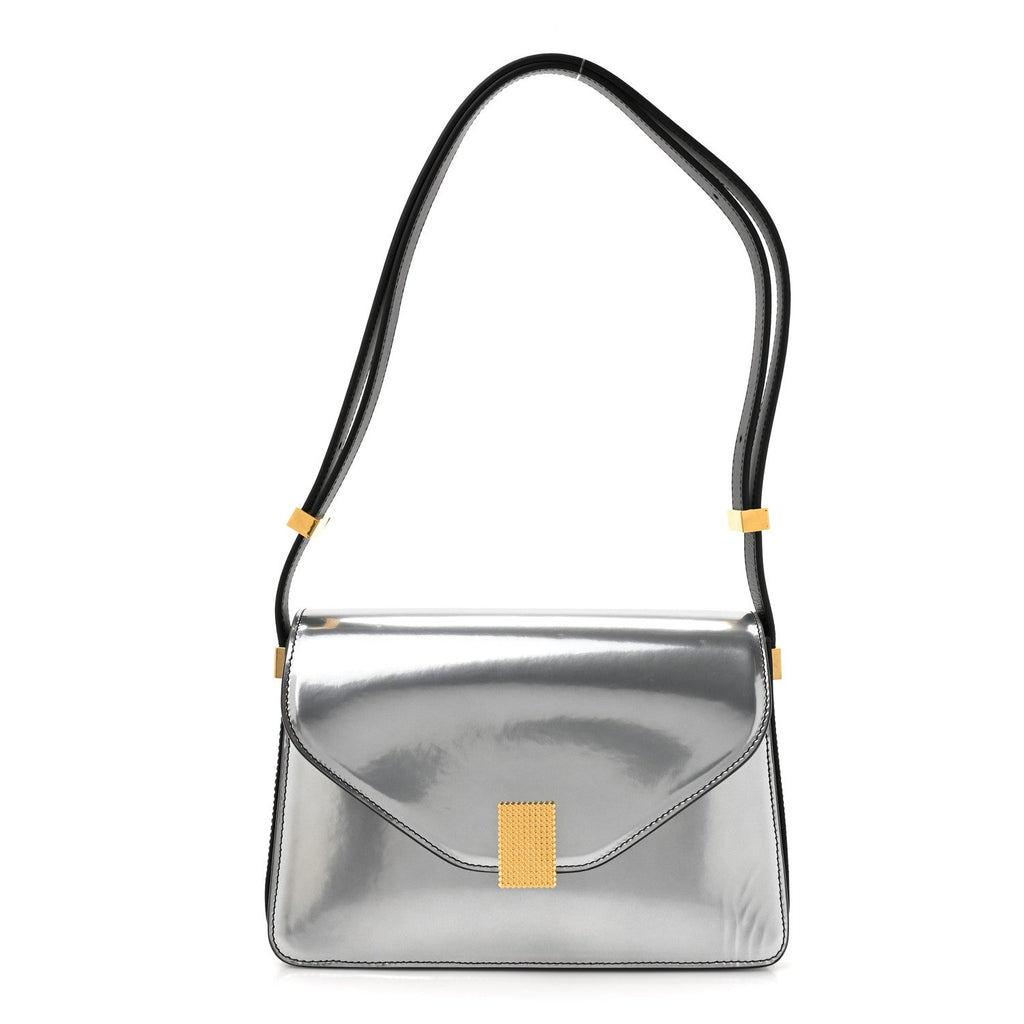 Metallic Calfskin Concerto Bag SIlver