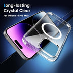 Entronix [Magnetic] Case Compatible with iPhone 14 Pro Max - [Hard Back] Thick Clear