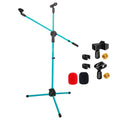 Mic Stand Floor Height Adjustable Tripod Microphone Stands w Extending Telescoping Boom Arm - MS DBL G
