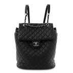 Calfskin Quilted Small Urban Spirit Backpack Black