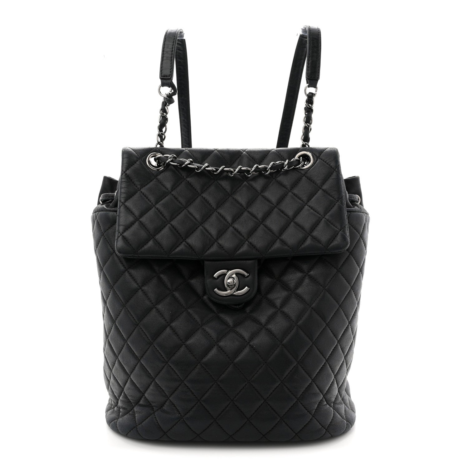 Calfskin Quilted Small Urban Spirit Backpack Black