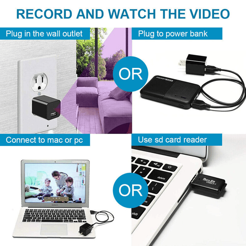 Mini Hidden Camera Home Security Nanny Cam Full HD 1080P DVR Night Vision Audio - USB Camera Only