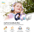 myFirst CareBuds Max - Wireless Headphones for Kids (Cotton Candy)