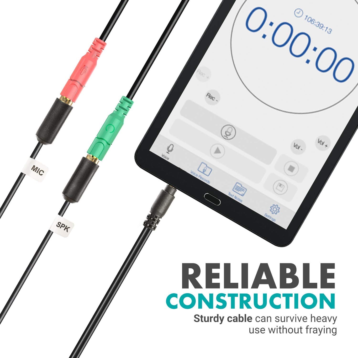 Movo TCB1 3.5mm TRS (Female) Microphone to TRRS (Male) Smartphone Adapter