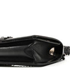 PVC Thread Woven Medium Boy Flap Black