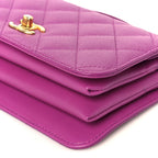 Caviar Quilted Mini Top Handle Flap Dark Pink