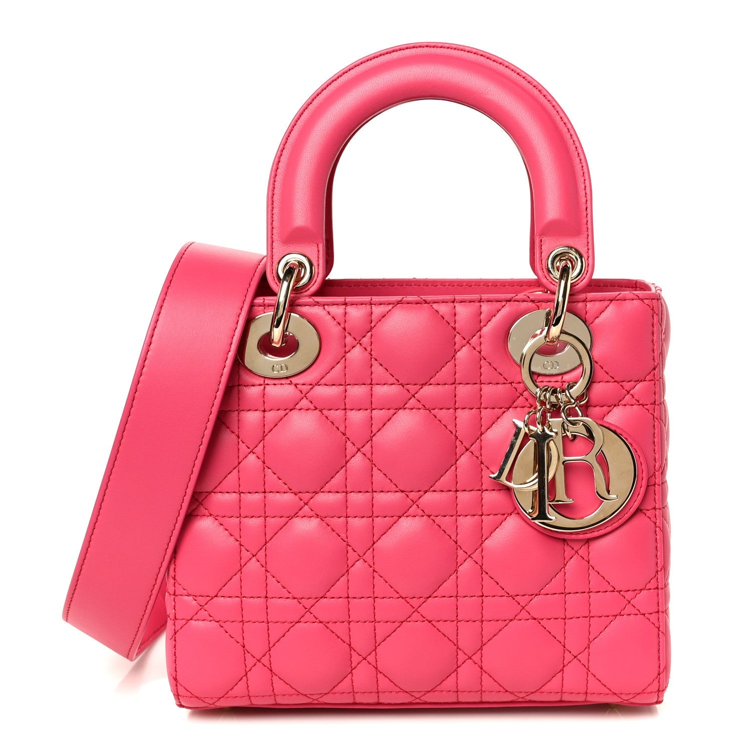 Lambskin Cannage Small My ABCDior Lady Dior Passion Pink