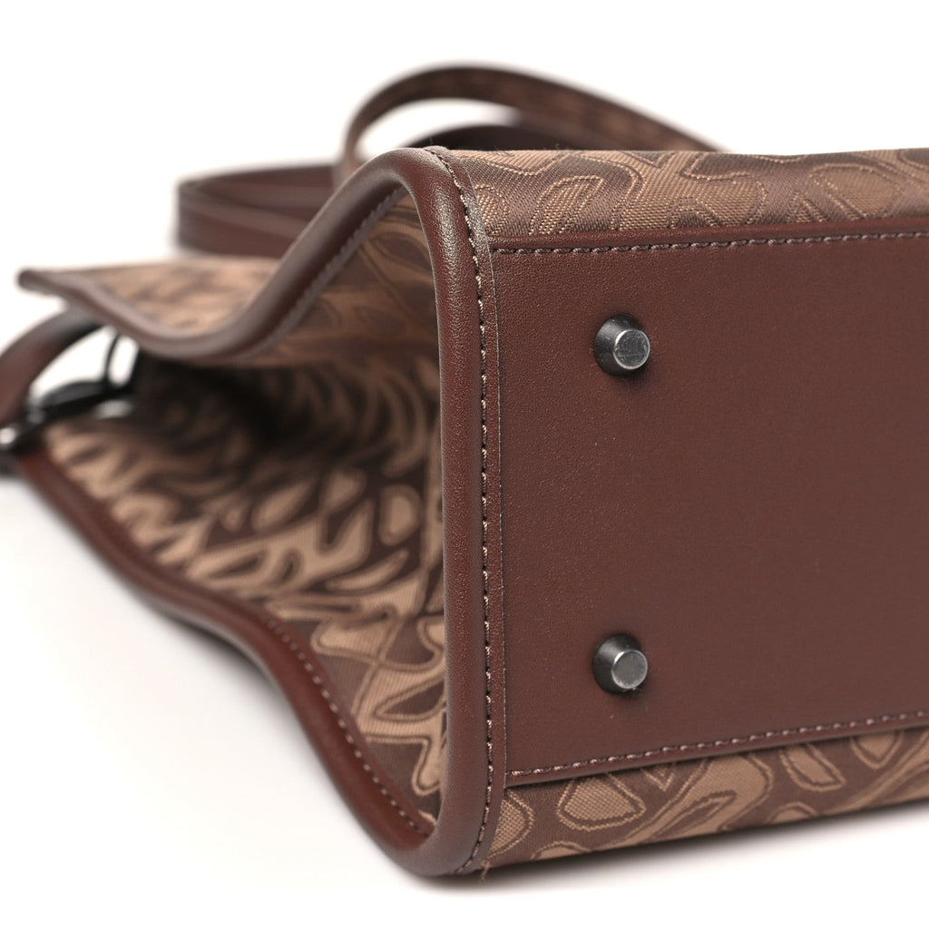 Monogram Jacquard Medium Shopping Bag Chocolate