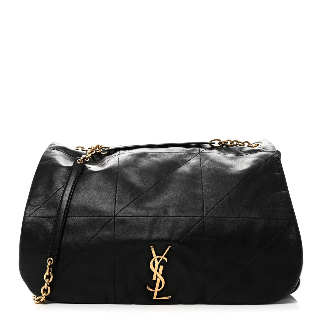 Lambskin Matelasse Monogram Large Jamie 4.3 Black