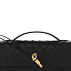 Nappa Intrecciato Long Andiamo Top Handle Clutch Black