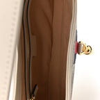 GG Supreme Monogram Azalea Calfskin Web Small Jackie 1961 Hobo Beige Ebony Mystic White