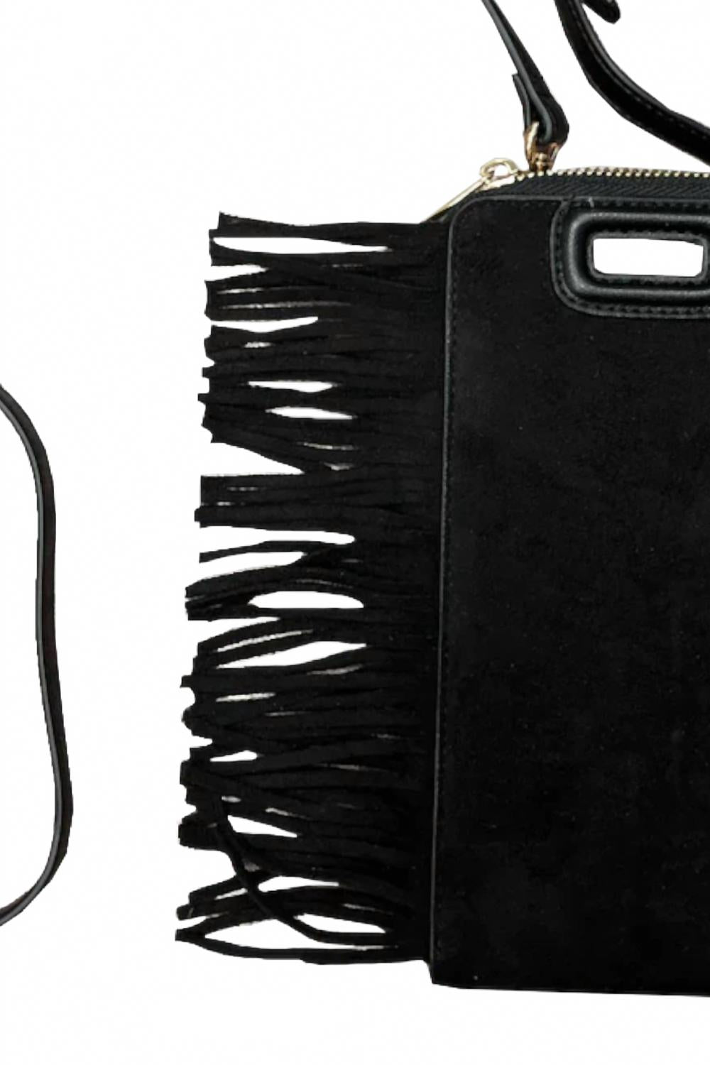 Women's Claire Suede Fringe Phone Case In Black