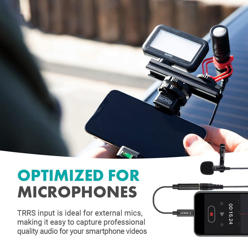Movo UCMA-2 Female 3.5mm TRRS to USB-C Mic. Adapter
