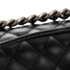 Caviar Quilted Small Boy Flap Black