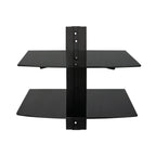Tempered Glass Double Shelf Single Stud Wall Mount