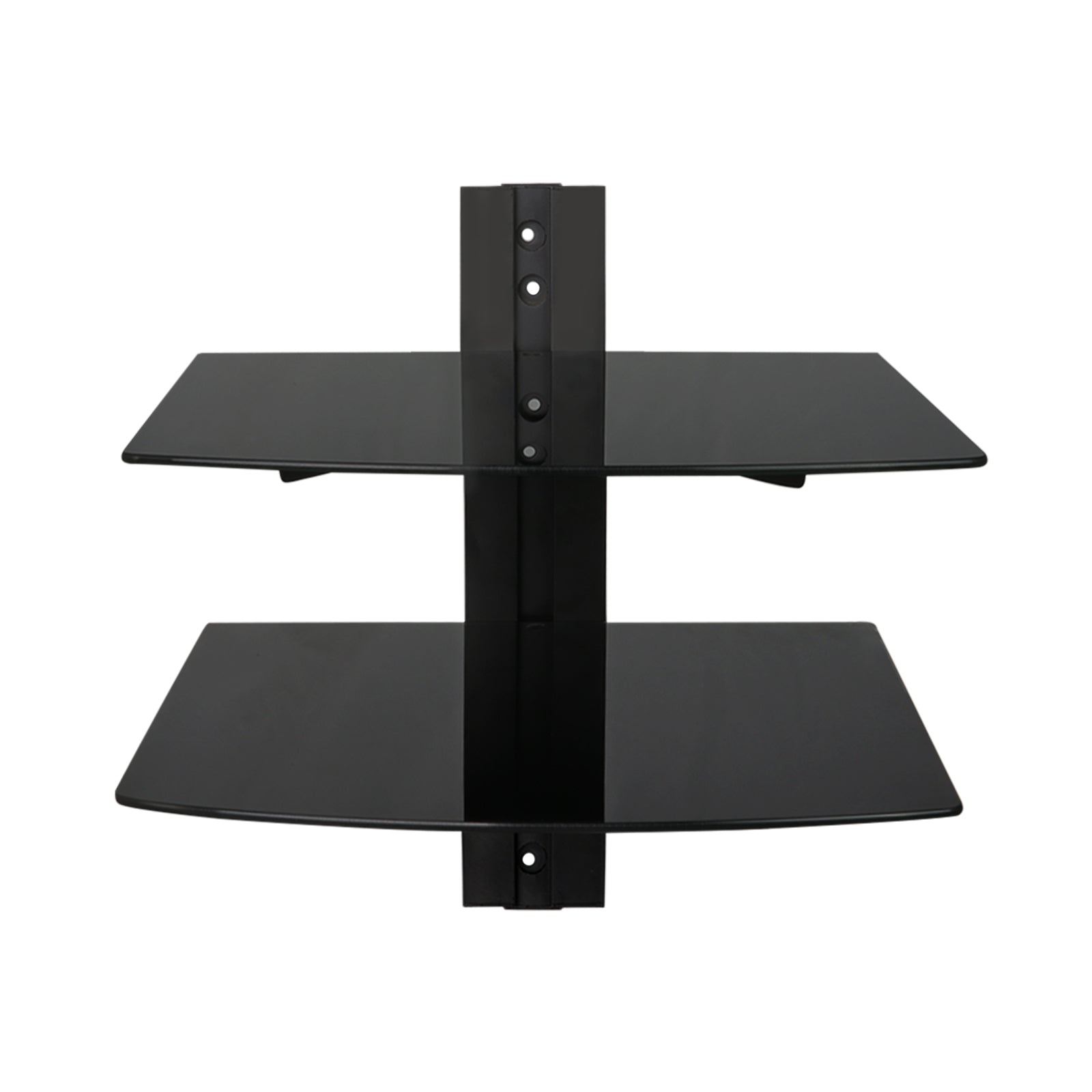 Tempered Glass Double Shelf Single Stud Wall Mount