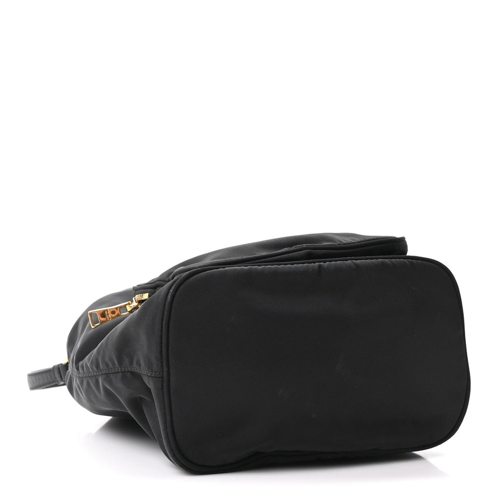 Saffiano Tessuto Nylon Mini Bucket Crossbody Bag Black