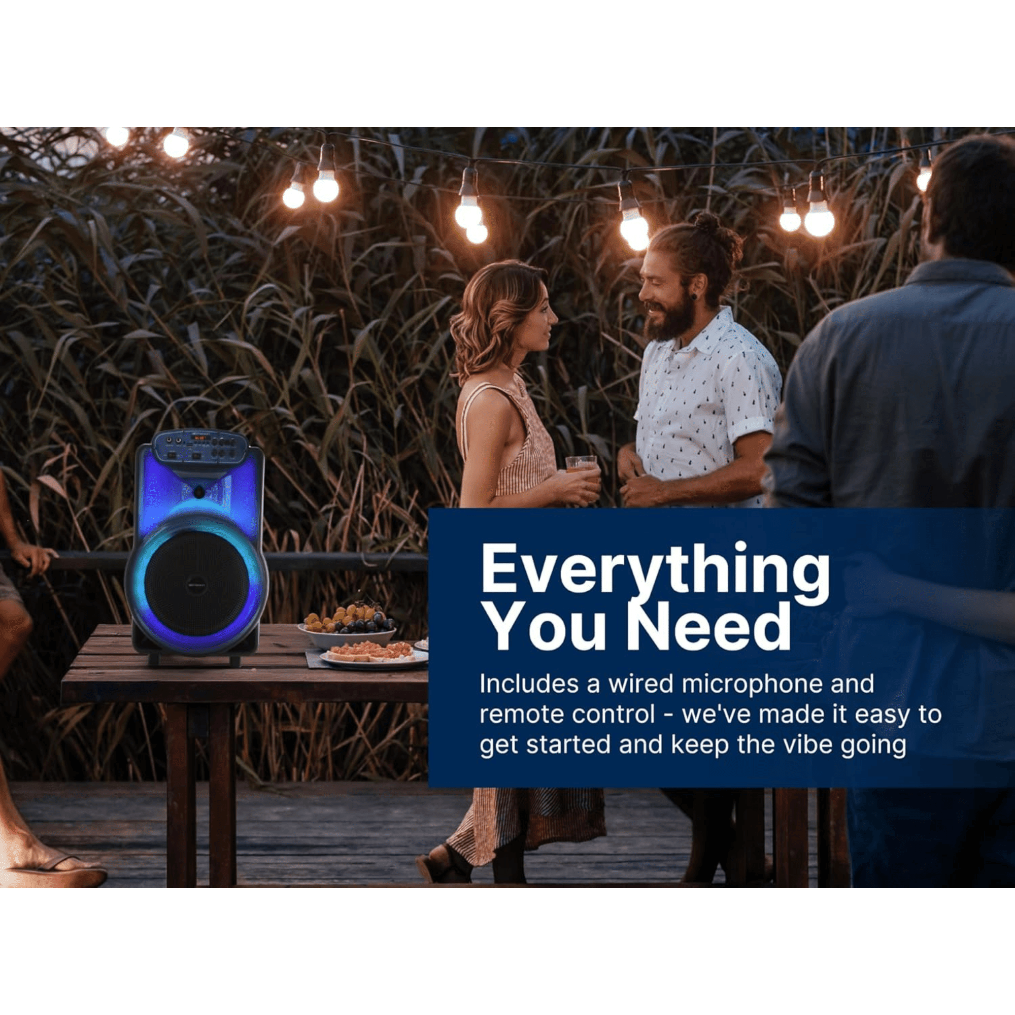 Portable Bluetooth 12" Party Speaker with Flame Lighting
