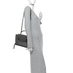 Grained Calfskin Nano Belt Bag Grey