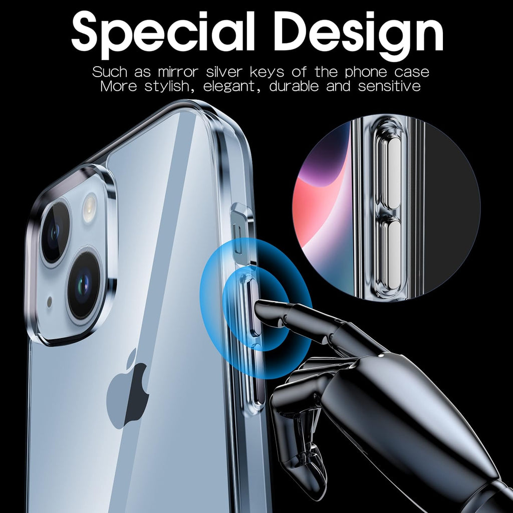 Entronix Case Compatible with iPhone 13 - [Hard Back] Thick Clear