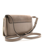 Suede Calfskin Small Faye Shoulder Bag Motty Grey