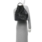 Caviar Quilted Drawstring Backpack Black