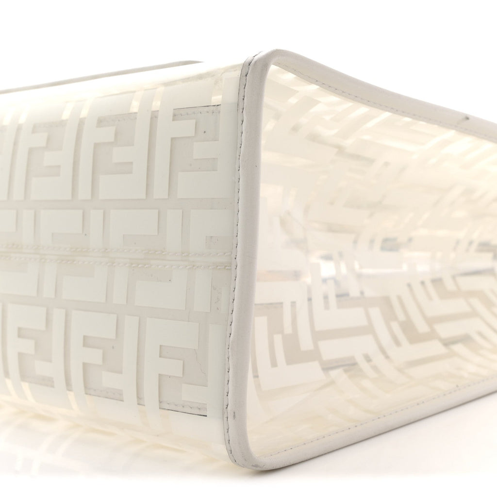 TPU FF Vitello Century Plexiglass Medium Runaway Shopper Tote White