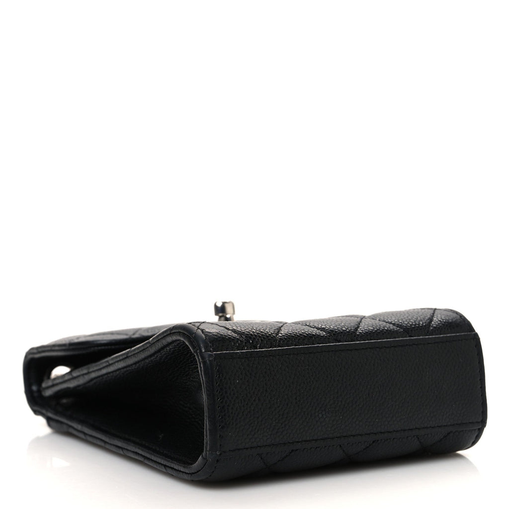 Caviar Quilted Classic Phone Holder Black