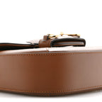 New Canvas Charisma Calfskin Crystal GG Monogram Mini Horsebit 1955 Shoulder Bag Camel Ebony