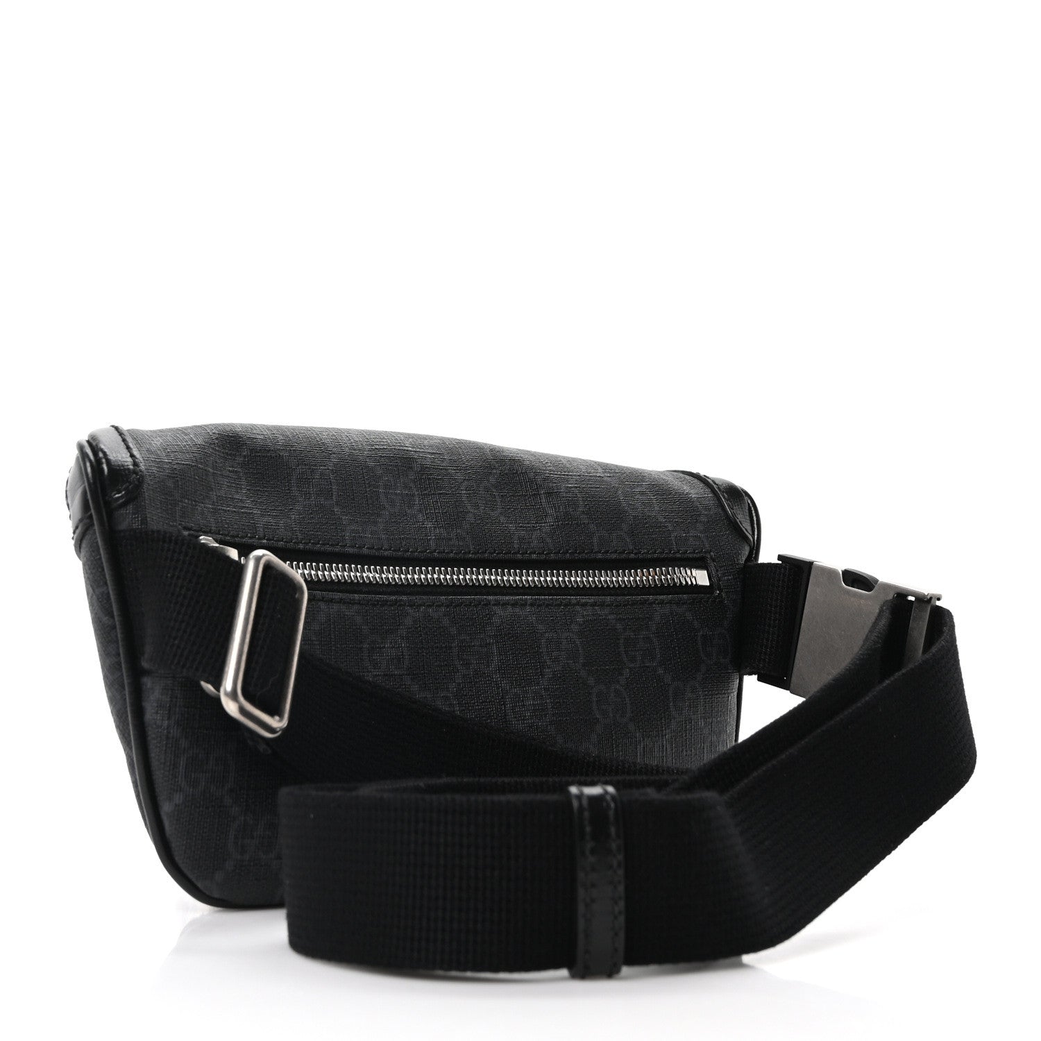 GG Supreme Monogram Textured Calfskin Retro Interlocking G Belt Bag Black