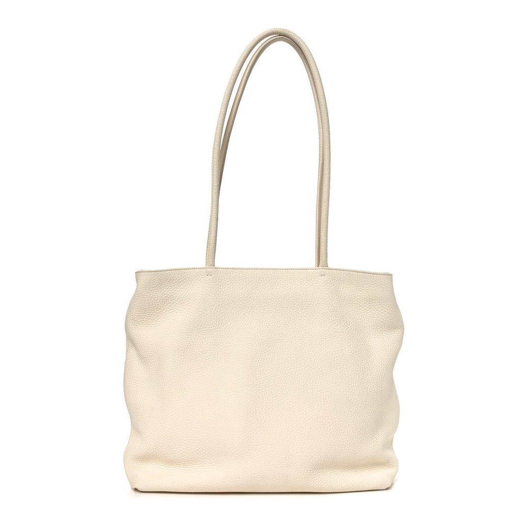 Grained Calfskin Medium Portfolio Tote Ivory