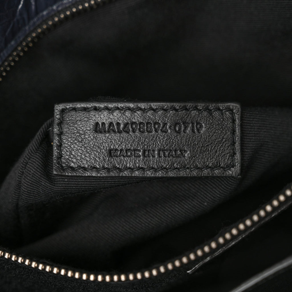 Crinkled Calfskin Matelasse Monogram Medium Niki Chain Satchel Deep Marine